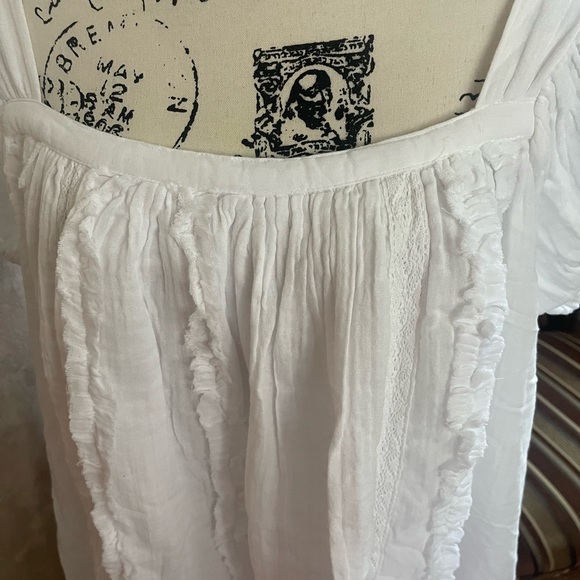 FREE PEOPLE ANGELE WHITE  TUNIC MEDIUM - Picture 5 of 9